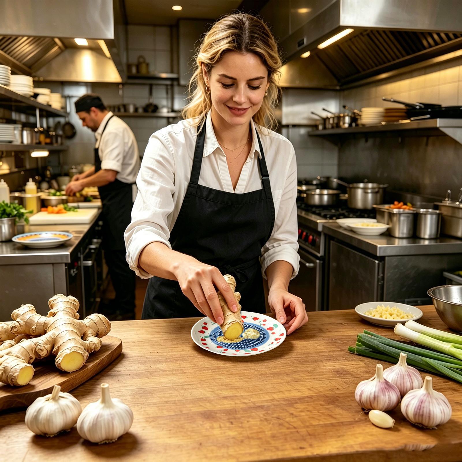 Kitchen Gadgets Garlic - Sarımsak Zencefil Ezici Seramik Yuvarlak Rende