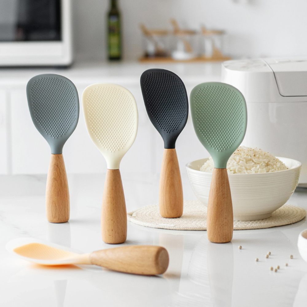Kitchen Gadgets On Sale - Yapışmaz 1 Adet Silikon Pirinç Kaşığı