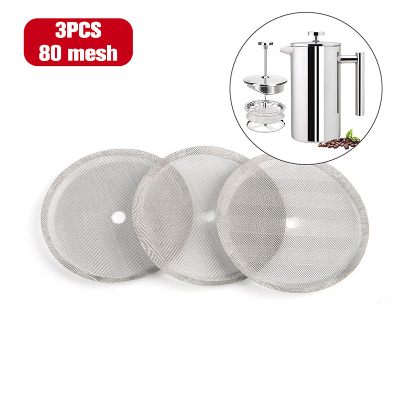 French Press Coffee Maker - Yeni-3 Parça Yeniden Kullanılabilir Paslanmaz Çelik
