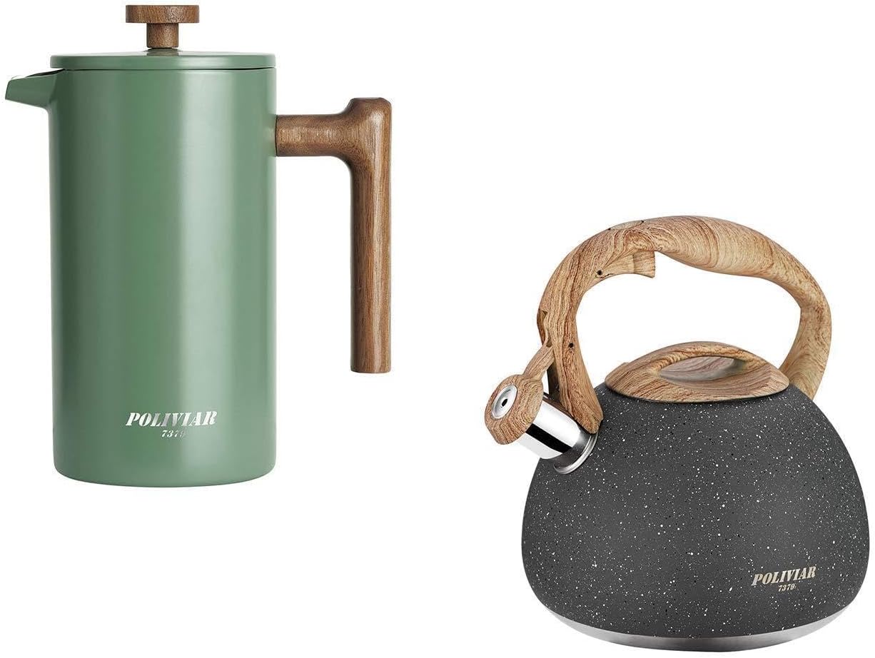 French Press Coffee Maker - POLIVIAR 34 oz French Press Kahve