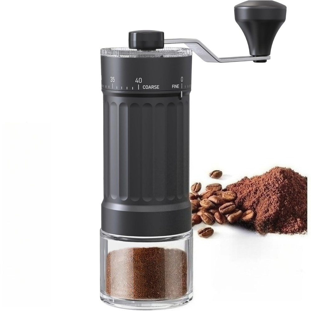 French Press Coffee Maker - 40 Harici Ayarlı Manuel Kahve Öğütücü