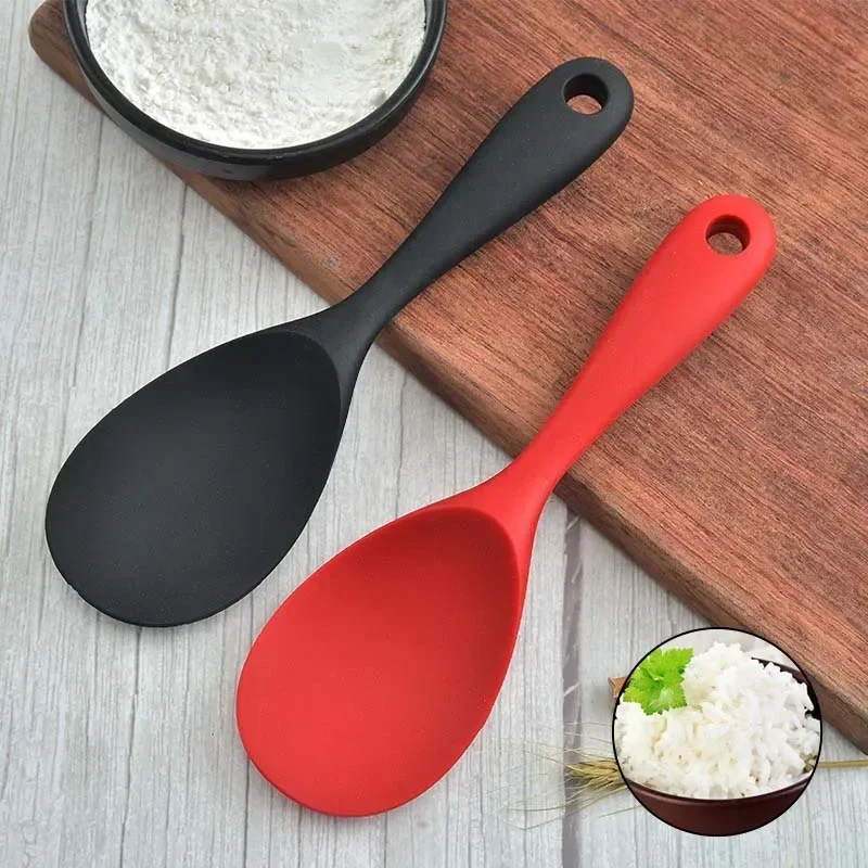 Kitchen Gadgets On Sale - Asılı Silikon Pirinç Kaşığı Mutfak Kepçesi