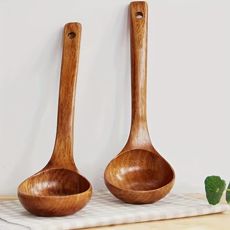 Kitchen Gadgets On Sale - 1 adet Yapışmaz Ahşap Yemek Kaşığı,